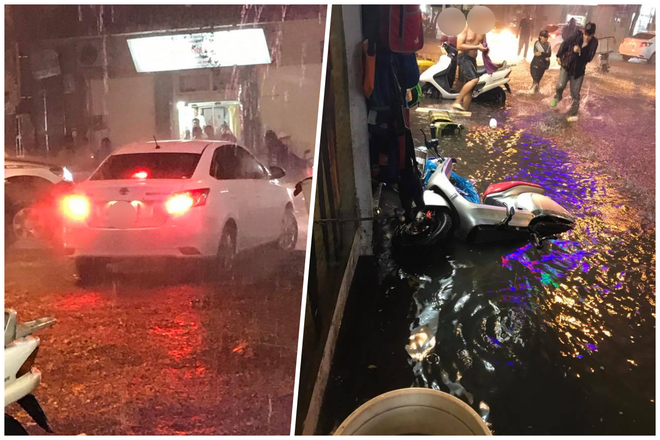 trong toi ha noi mua lon hanh dong cua xe o to khien bao nguoi khon don