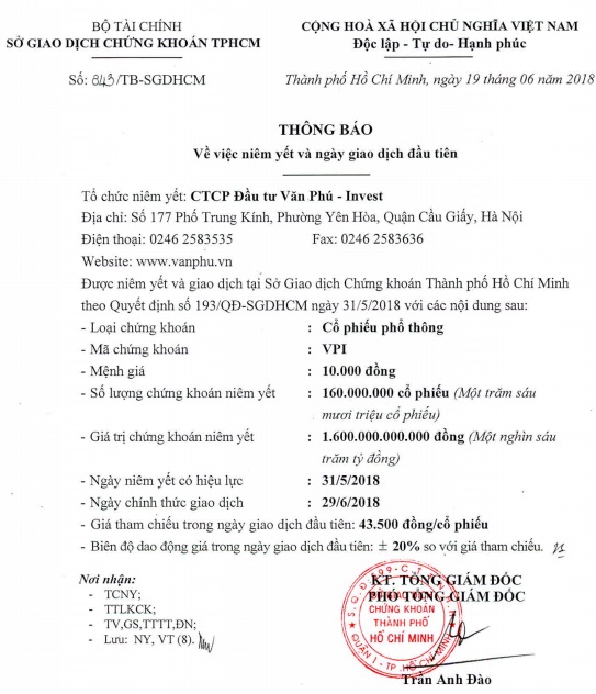 van phu invest chuan bi niem yet tren hose voi gia tham chieu 43500 dongcp