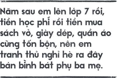 he cua con nha ngheo ban sen ban trai cay ban che nhung van vui biet bao vi giup duoc bo me