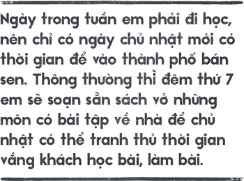 he cua con nha ngheo ban sen ban trai cay ban che nhung van vui biet bao vi giup duoc bo me
