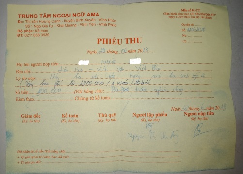 so gddt tinh vinh phuc cham kiem tra xu ly trung tam ngoai ngu ama hoat dong trai phep