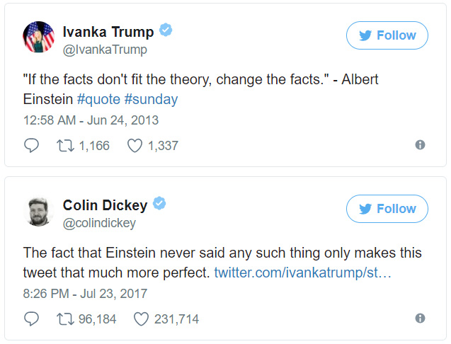 ivanka trump bi che nhao sau khi trich dan sai albert einstein tren twitter