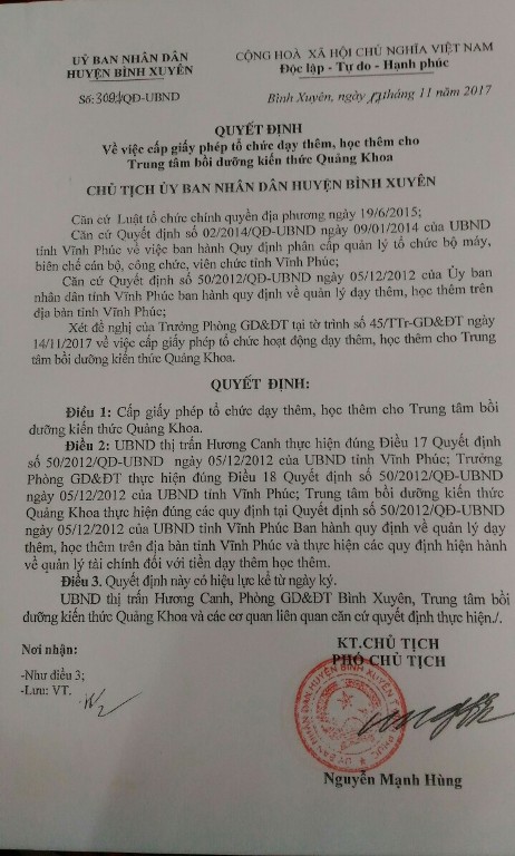 vinh phuc trong thoi gian nghi he nghiem cam day them trong nha truong cap phep ngoai nha truong