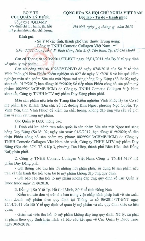 vi sao nhieu loai my pham cua 3 cong ty vua bi dinh chi luu hanh