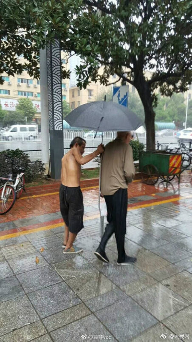 nguoi an may khuyet tat tan tuy che o cho cu gia chong nang tap tenh buoc di trong mua gay xuc dong manh