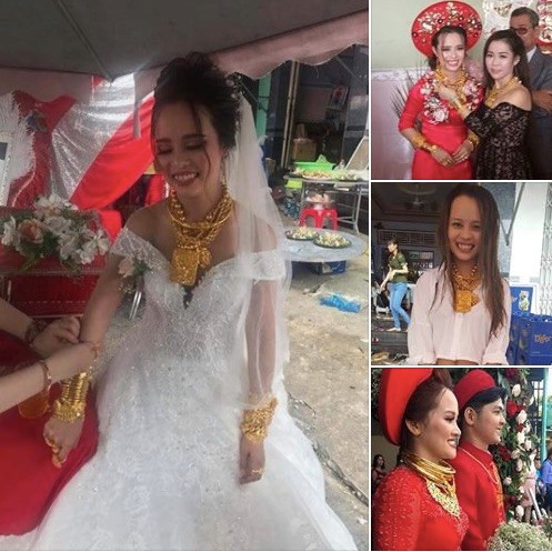 co dau mien tay deo vang triu co kin tay trong ngay cuoi sau dam cuoi dem het vang ve dai loan