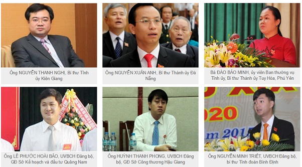 danh sach 43 bi thu tinh uy thanh uy moi duoc bau