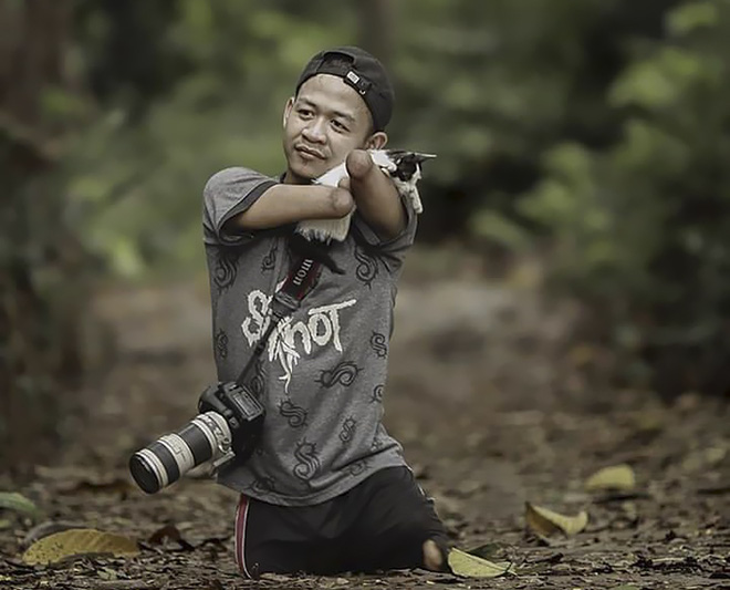 sinh ra khong co tay chan bang nghi luc va dam me ma nhiep anh gia nay van tao nen nhung buc anh day cam xuc