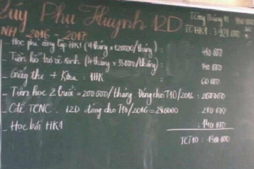 khong duoc an dinh cac khoan thu tu nguyen trong truong hoc