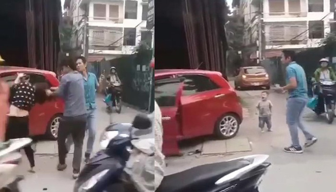 chong loi vo tu o to ra dam da da man tren pho ha noi nguoi tinh cua vo co thu trong xe
