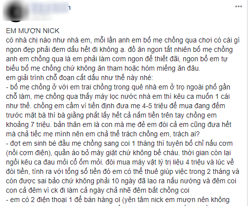 bi hai nang dau sa vao gia dinh tham lam me chong hay doi em chong hay xin chi chong nho mua khong tra tien