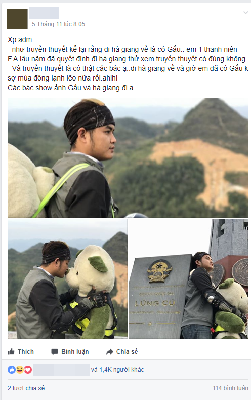 chua co nguoi yeu phuot thu 9x dien trai om gau bong di phuot tren moi cung duong