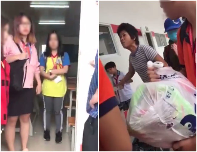 xon xao clip co lao cong truong hutech buc xuc khi sinh vien vu oan cho con trai do nuoc ra san va noi bon em da dong tien de don ve sinh