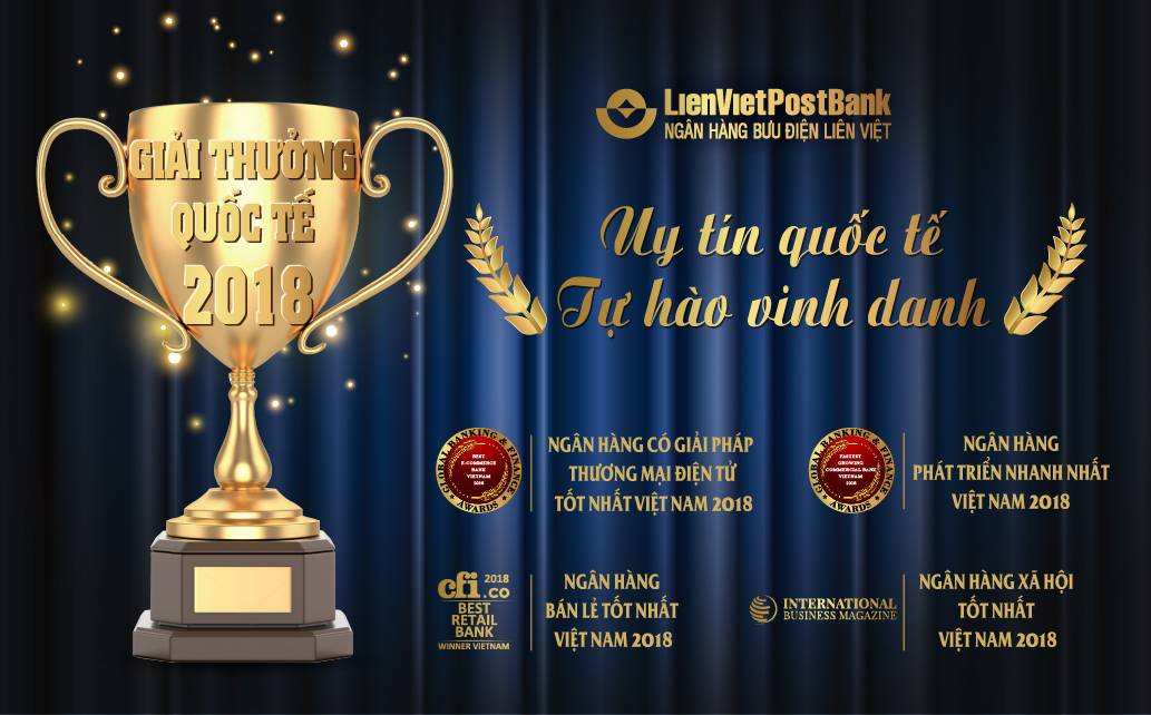 lienvietpostbank lien tiep nhan duoc 4 giai thuong quoc te uy tin