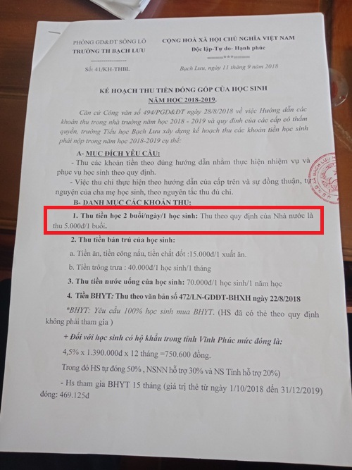 huyen song lo vinh phuc hai truong tieu hoc co bieu hien lam thu tien hoc 2 buoingay