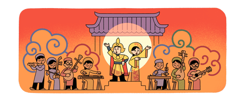 Biểu tượng trang chủ Google tiếng Việt ngày 28-9 tôn vinh nghệ thuật cải lương - Ảnh: Google 5439 celebrating cai luong 67536518371087112 l