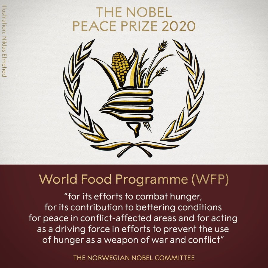 Giải Nobel Hòa Bình năm 2020 đã được trao cho FAO. Ảnh: CNN Giải Nobel Hòa Bình năm 2020 đã được trao cho FAO. Ảnh: CNN
