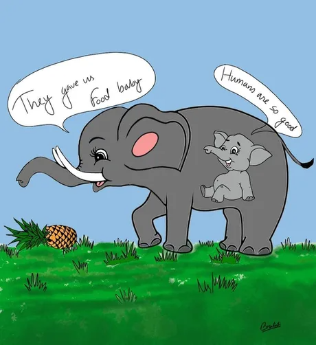 Xúc động tranh tưởng niệm voi mang thai chết khi ăn nhầm thuốc nổ xot xa vu voi mang thai chet tuc tuoi khi an nha m thuo c no
