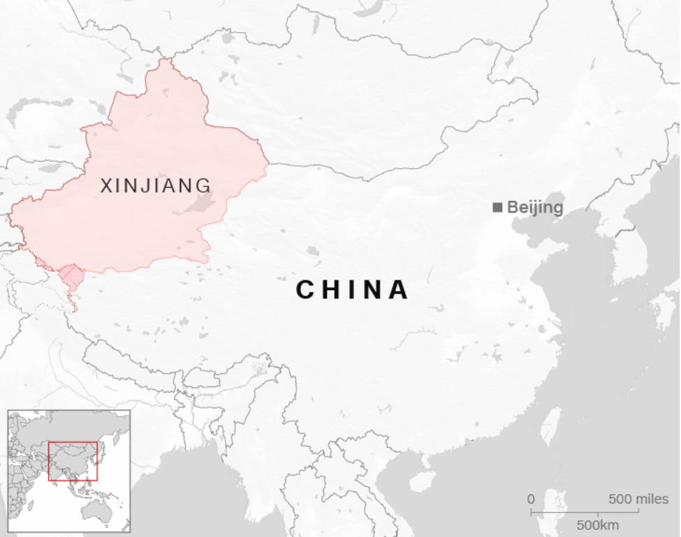 Blindfolded Uighurs prisoners footage challenges China with human right abuse accusation 0043 xj