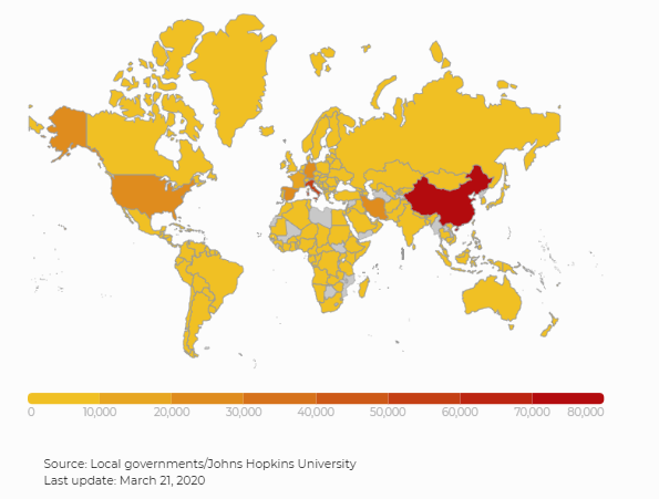 coronavirus update march 26 corvid 19 has invaded even new territorries epicenters still in developed countries