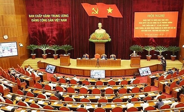The national conference takes place both in person and via videoconference on April 15. (Photo: VNA) The national conference takes place both in person and via videoconference on April 15. (Photo: VNA)