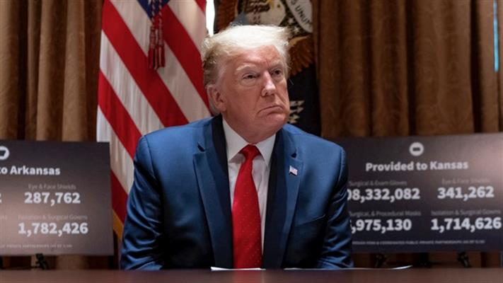 president trump amid media storm against his first reaction to 100000 deaths still focuses on make america great again
