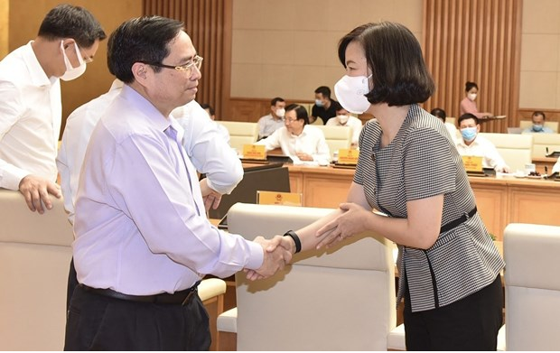 Prime Minister Pham Minh Chinh meets representatives from press agencies on the occasion of the 96th anniversary of Vietnam Revolutionary Press Day (June 21). (Photo: VNA) Prime Minister Pham Minh Chinh meets representatives from press agencies on the occasion of the 96th anniversary of Vietnam Revolutionary Press Day (June 21). (Photo: VNA)