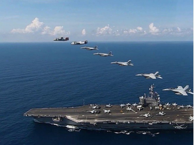 us sent two aircraft carriers many warships to the east sea south china amid chinas drills