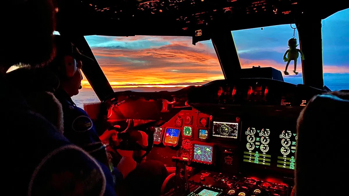 Tropical Storm Elsa at sunrise on Monday, July 4, 2021, as seen from NOAA hurricane hunter aircraft N42RF (Kermit). (Image credit: NOAA) Tropical Storm Elsa at sunrise on Monday, July 4, 2021, as seen from NOAA hurricane hunter aircraft N42RF (Kermit). (Image credit: NOAA)