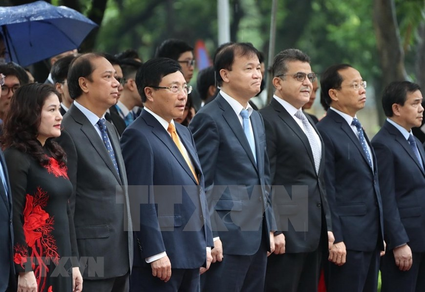 Deputy Prime Minister and Foreign Minister Pham Binh Minh chaired the event, which also drew ambassadors of ASEAN member countries to Vietnam and leaders of a number of ministries and Hanoi (Photo: VNA) 2020 ase