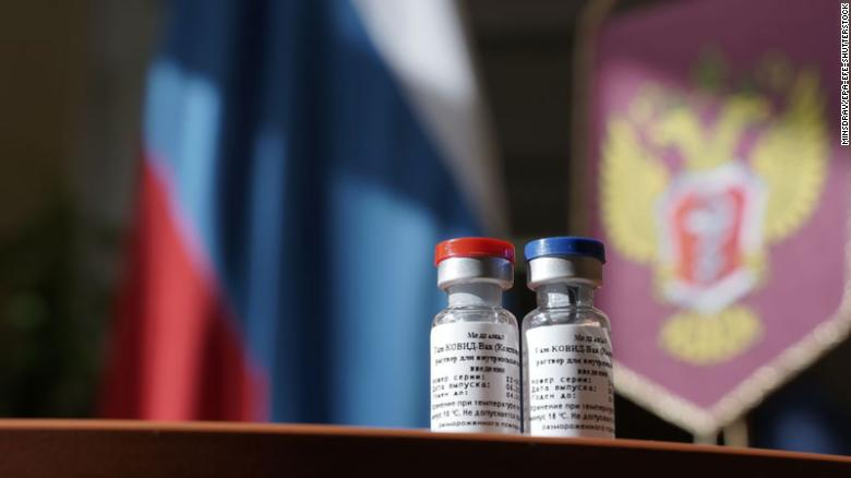A handout photo released by Russian Healthcare ministry (Minzdrav) shows containers with a newly registered vaccine against coronavirus in Moscow, Russia on 11 August 1506 vac1