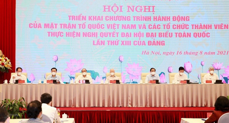 The national conference to launch the action plans of the Vietnam Fatherland Front (Photo: VNA) The national conference to launch the action plans of the Vietnam Fatherland Front (Photo: VNA)