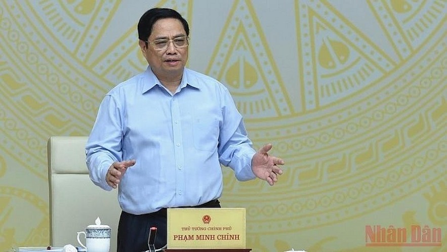 Prime Minister Pham Minh Chinh speaking at the meeting. (Photo: TRAN HAI/NDO) Prime Minister Pham Minh Chinh speaking at the meeting. (Photo: TRAN HAI/NDO)