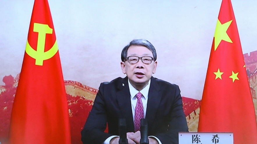 Chen Xi, Politburo member and President of the Party School of Chinese Communist Party Central Committee. Chen Xi, Politburo member and President of the Party School of Chinese Communist Party Central Committee.