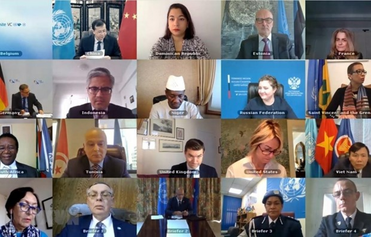 A virtual meeting of the United Nations Security Council (UNSC) (Photo:VNA) 1513 indo