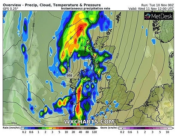 UK and Europe weather forecast latest, November 11: Gloomy weather with midweek downpour and heavy rain in Britain UK and europe weather forecast latest, november 11: gloomy with midweek downpour heavy rain in britain