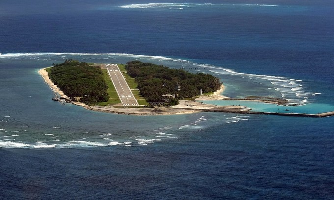 Aerial view of the Itu Aba Island, part of Vietnam's Spratly Islands. Photo by AFP. 3630 dl1