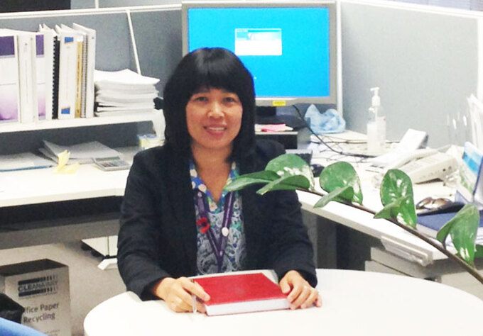 Ms. Thoai Giang at the office. Photo: Character provided. 0912 aus