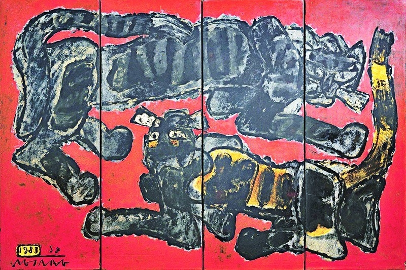 阮创于1983年创作的猫画。 阮创于1983年创作的猫画。