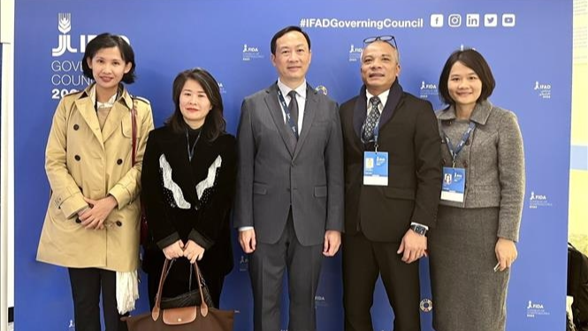 代表们合影。图自越通社