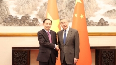越共中央总书记特使、外交部长黎怀忠会见中国外交部部长王毅