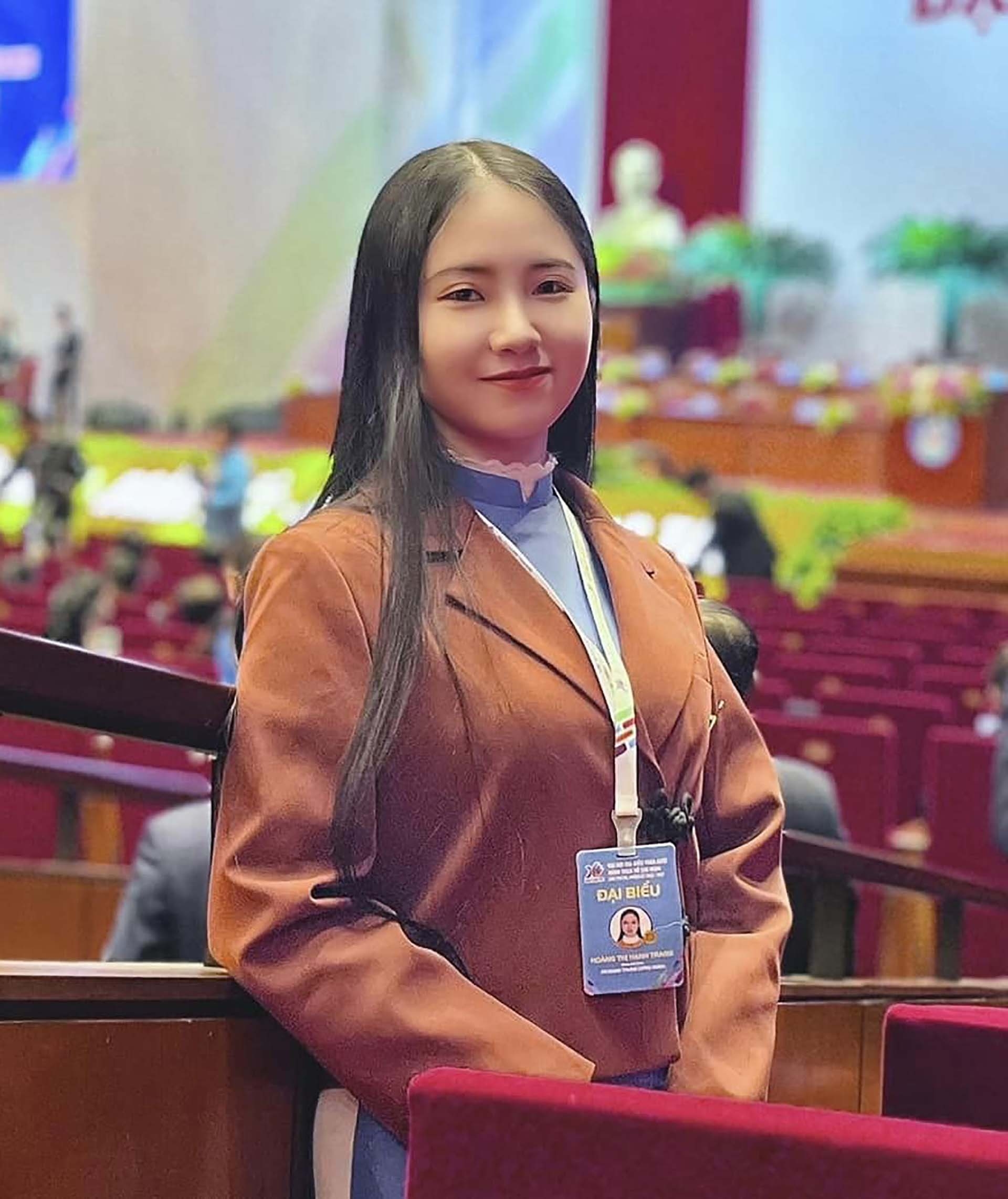 在北京越南学生会胡志明市共青团执行委员会副书记黄氏幸庄。 在北京越南学生会胡志明市共青团执行委员会副书记黄氏幸庄。