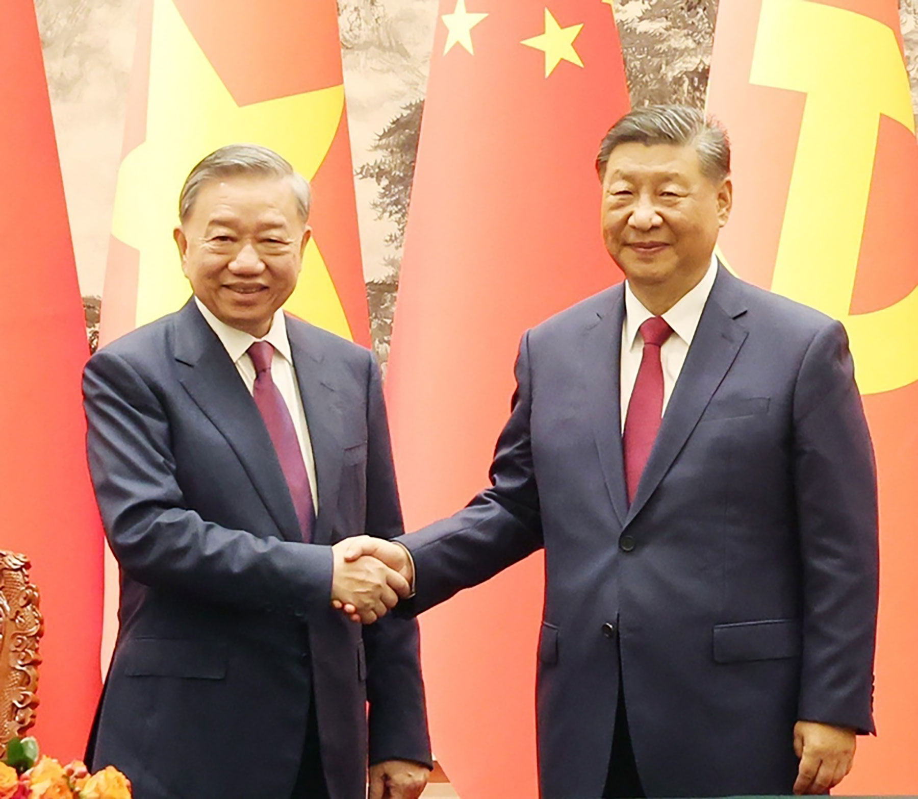 越共中央总书记、越南国家主席苏林与中共中央总书记、中国国家主席习近平。 越共中央总书记、越南国家主席苏林与中共中央总书记、中国国家主席习近平。