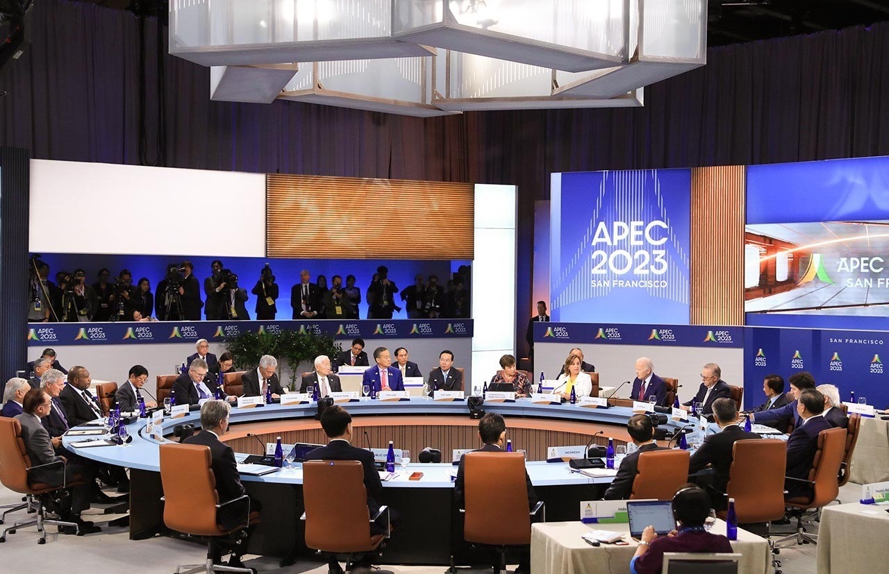 2023年亚太经合组织(APEC)领导人非正式会议举行。 2023年亚太经合组织(APEC)领导人非正式会议举行。