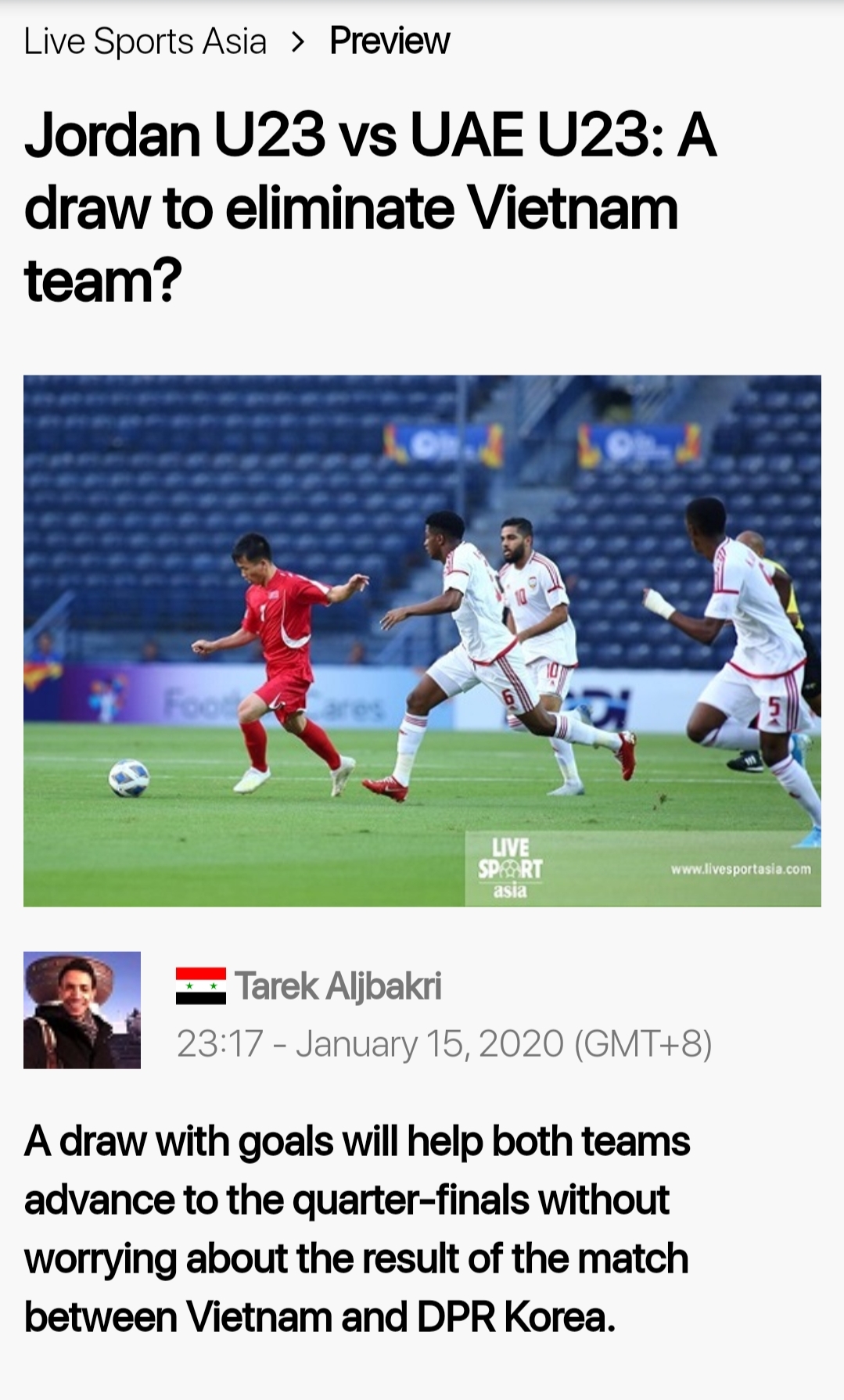 'U23 Jordan - U23 UAE: Một trận hòa để loại đối thủ Việt Nam?' u23 jordan u23 uae mot tran hoa de loai doi thu viet nam