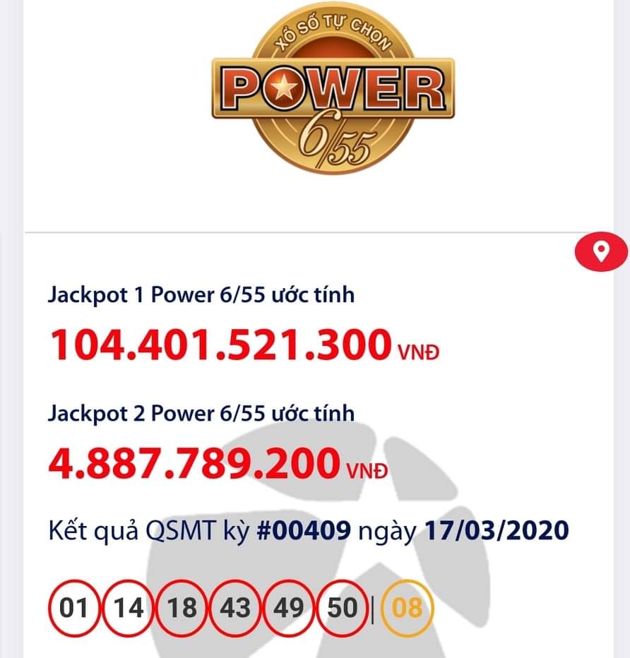 Kết quả xổ số Vietlott Power 6/55 tối ngày 17/3/2020 mới nhất: Cán mốc hơn 100 tỉ đồng ket qua xo so vietlott power 655 toi ngay 1732020 moi nhat can moc hon 100 ti dong