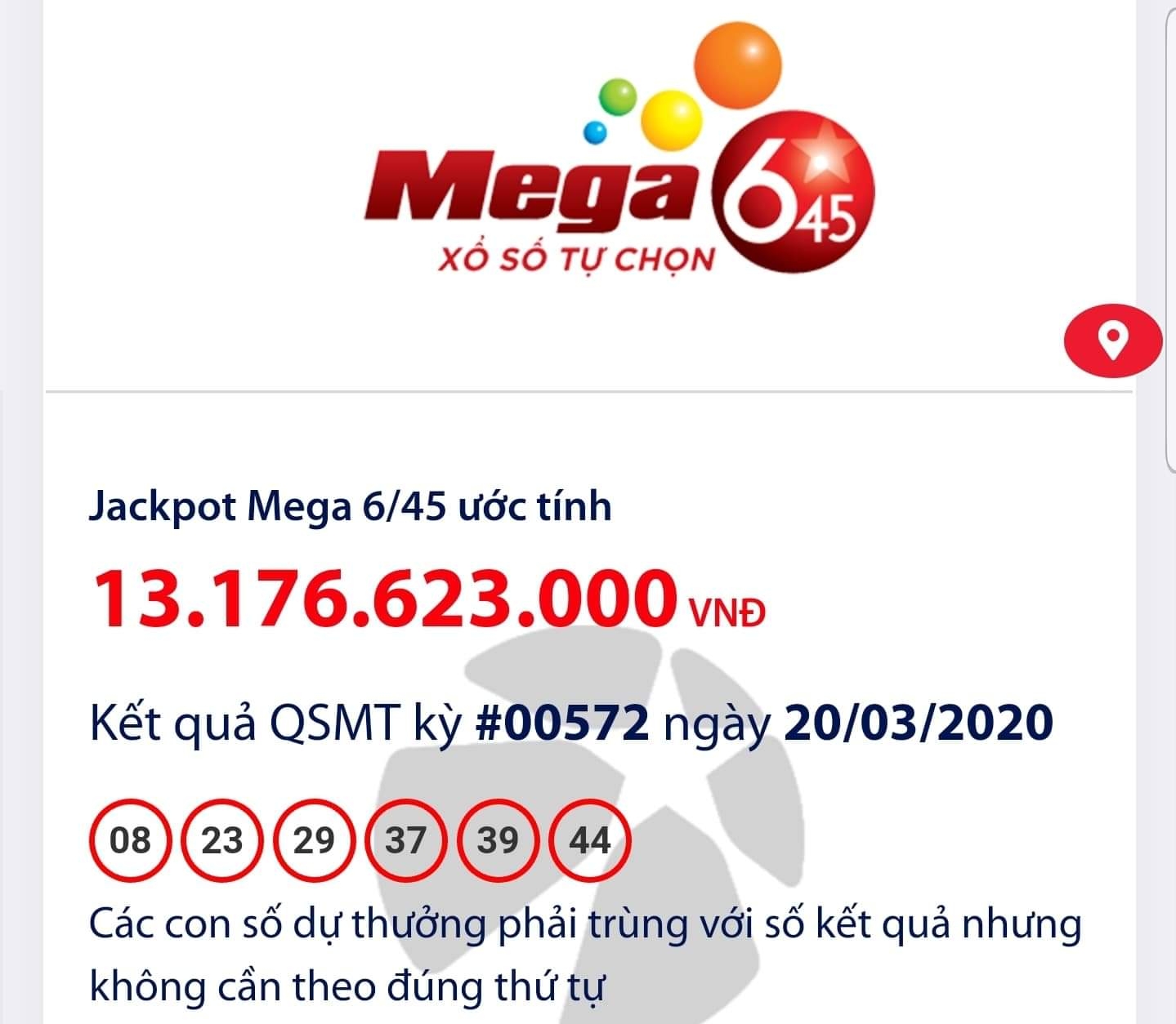 ket qua xo so vietlott mega 645 toi ngay 2032020 ve moc 12 ti dong ai se am giai thuong