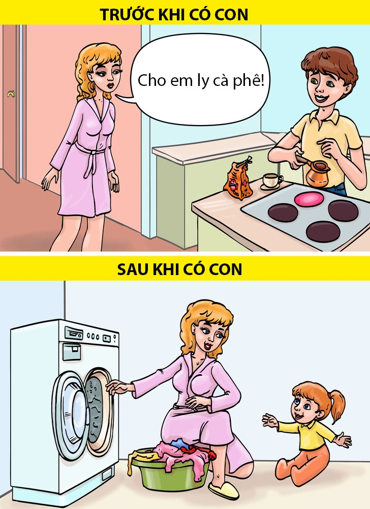 11 tình huống "không bao giờ trở lại như xưa" sau khi có con nhỏ 11 tinh huong khong bao gio tro lai nhu xua sau khi co con nho