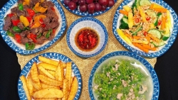 mon ngon de lam hau nuong mo hanh va canh ngao rau cai
