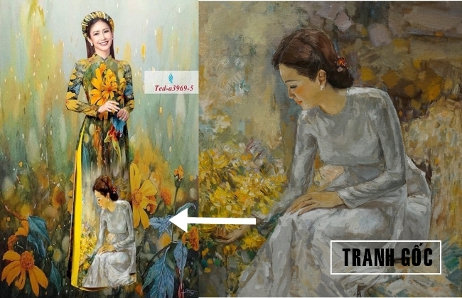 Vi phạm bản quyền tranh in lên áo dài: Của chùa hay hàng chợ? vi pham ban quyen tranh in len ao dai cua chua hay hang cho